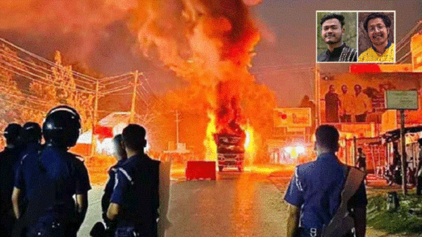 শিক্ষার্থী নিহতের ঘটনায় উত্তপ্ত চুয়েট, বাসে আগুন