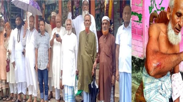 পরশুরামে মুক্তিযোদ্ধা ওপর হামলার প্রতিবাদে মানববন্ধন