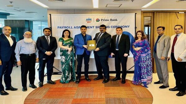 প্রাইম ব্যাংক পিএলসি’র সাথে পেরোল চুক্তি করলো এবি আর-মাসাফি গ্রুপ
