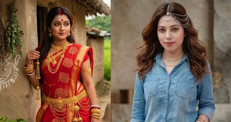  পুজোর ফ্যাশনে ফিউশন: সাবেকি গহনায় আধুনিক রূপ