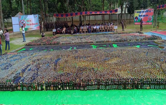 কুমিল্লায় ৫২ কোটি টাকার মাদকদ্রব্য ধ্বংস করল বিজিবি
