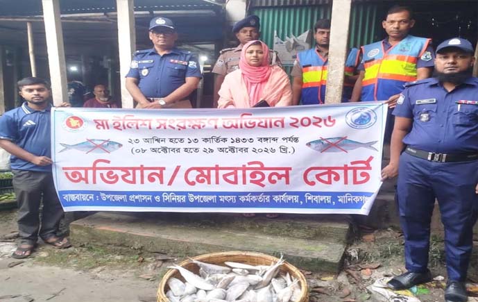 শিবালয়ে ২৫ কেজি মা'ইলিশ জব্দ, এতিমখানায় বিতরণ 