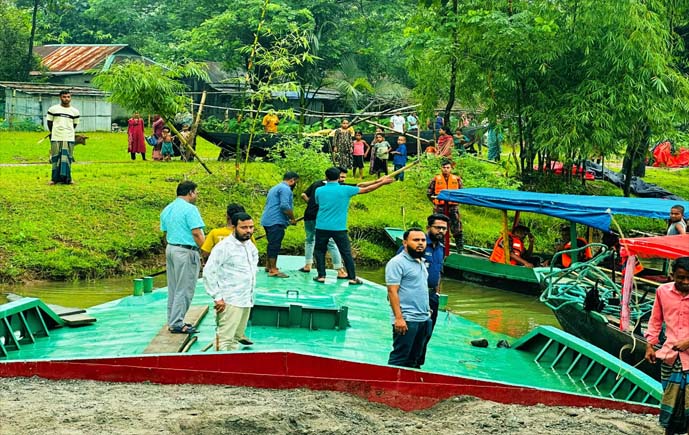 গোয়াইনঘাটে অবৈধ পাথর উত্তোলনের অভিযোগে টাস্কফোর্সের অভিযান, আটক ৮